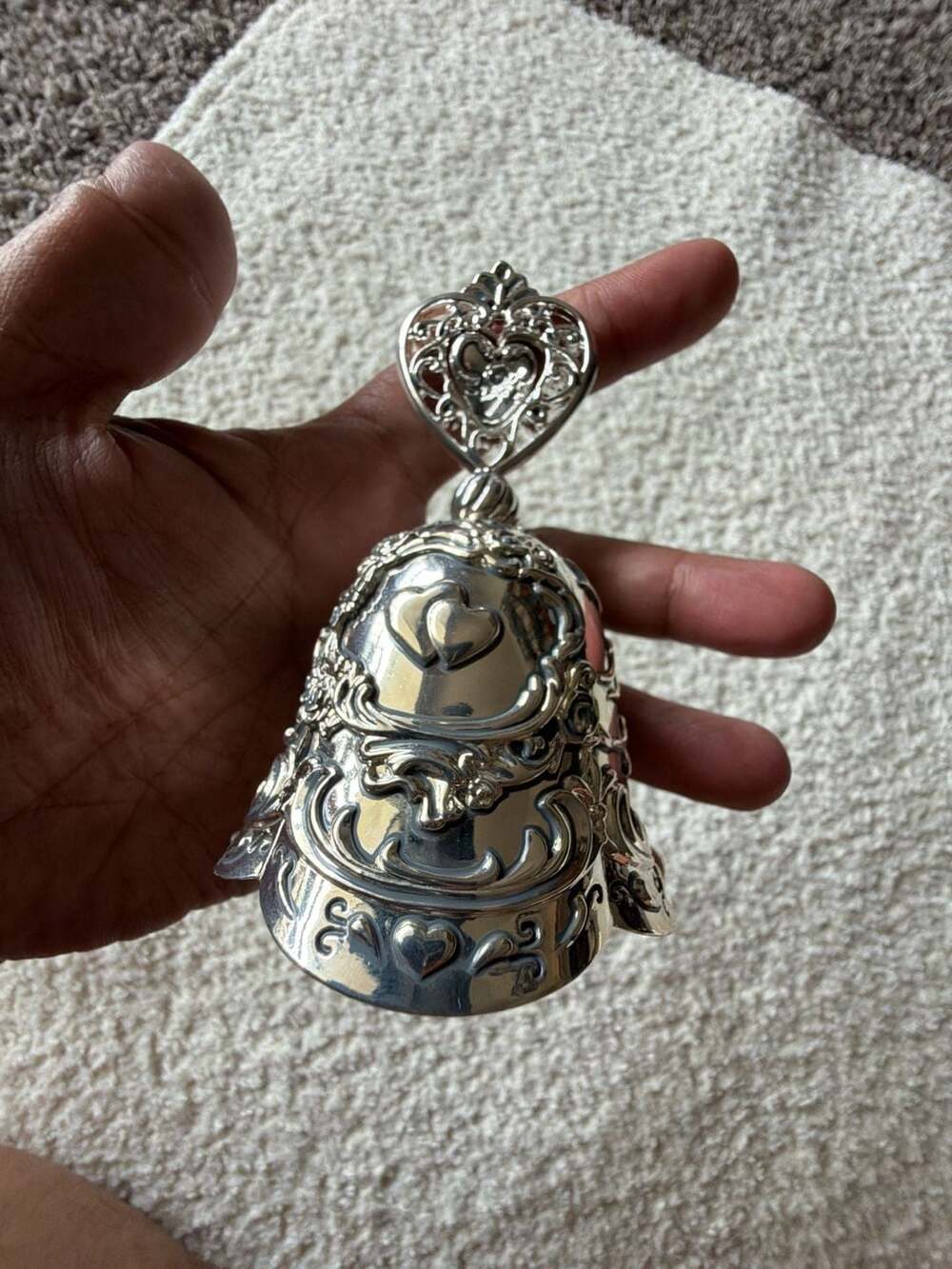 Ganz Silver-Plated Wedding Make-Up Bell with Heart Motif